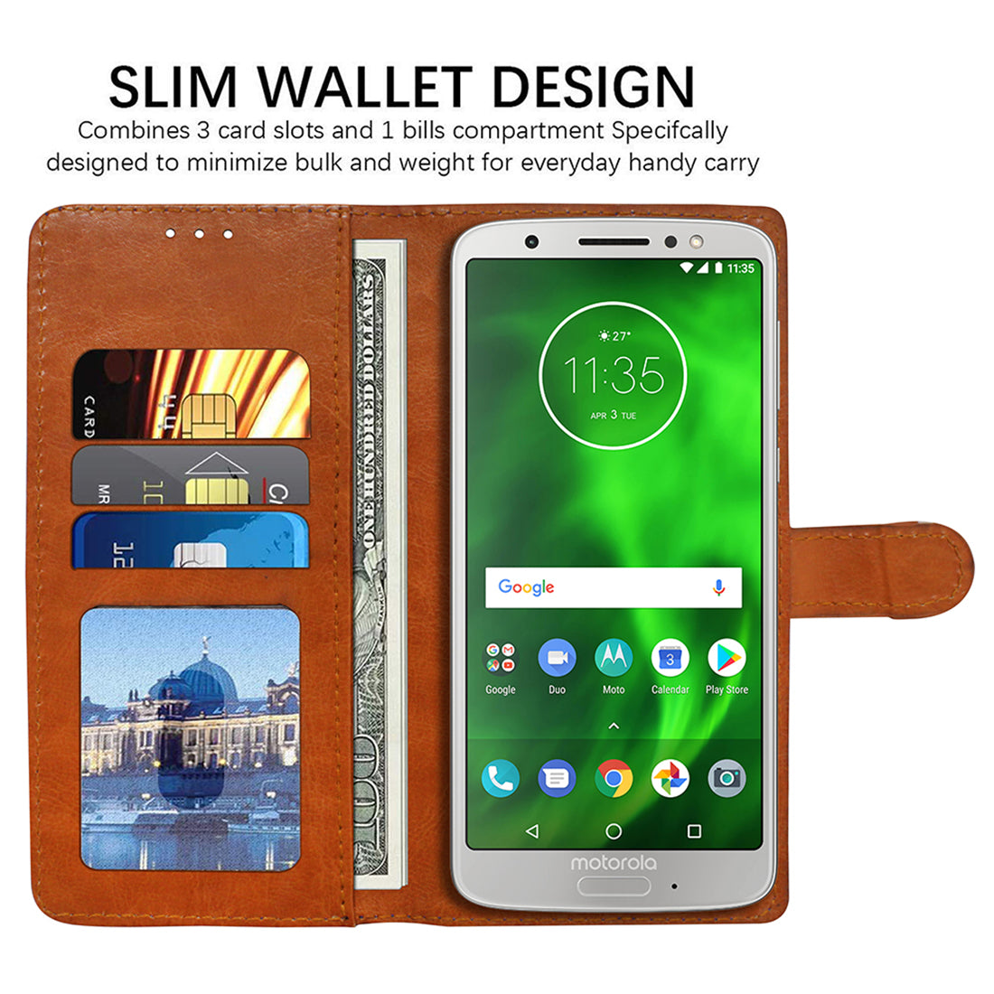 Premium Wallet Flip Cover for Motorola Moto G6 4G