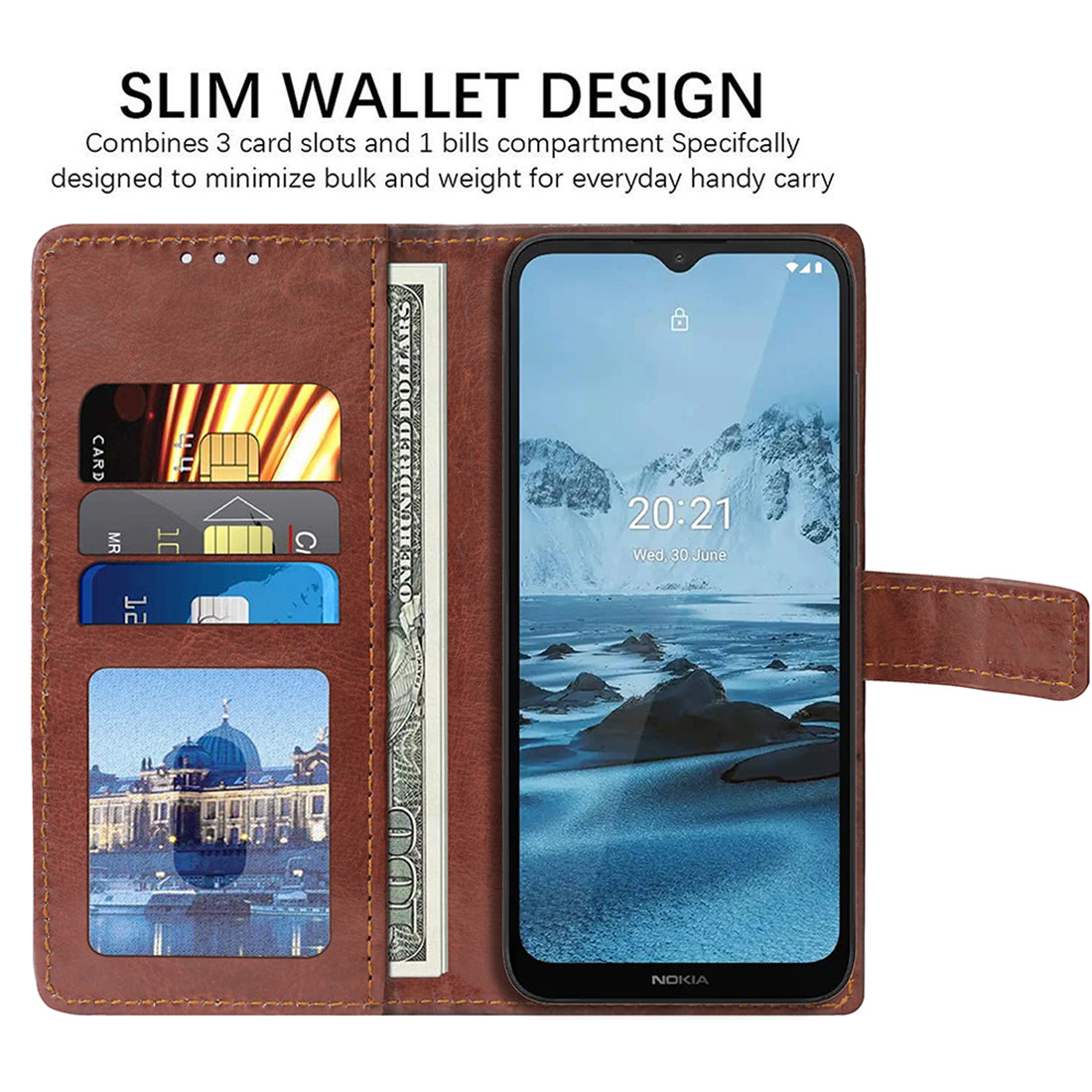 Premium Wallet Flip Cover for Nokia C20 Plus 4G