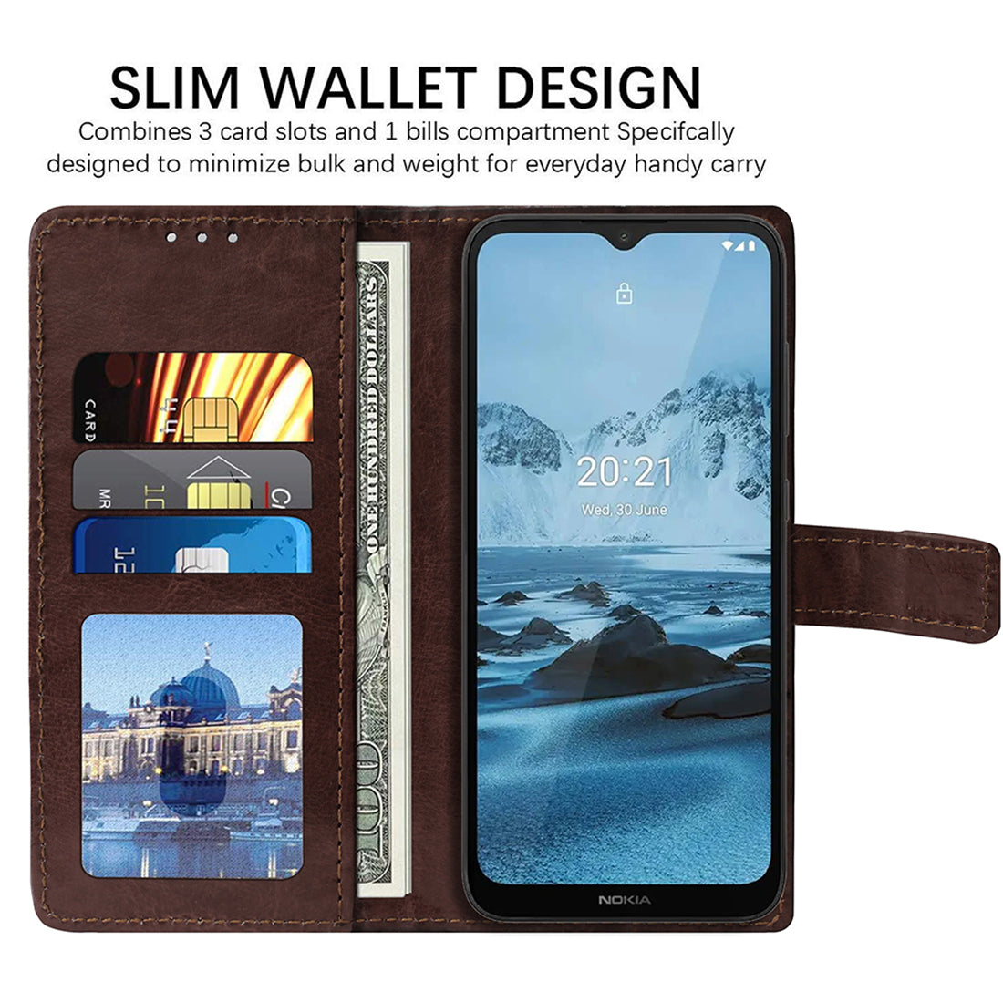 Premium Wallet Flip Cover for Nokia C20 Plus 4G