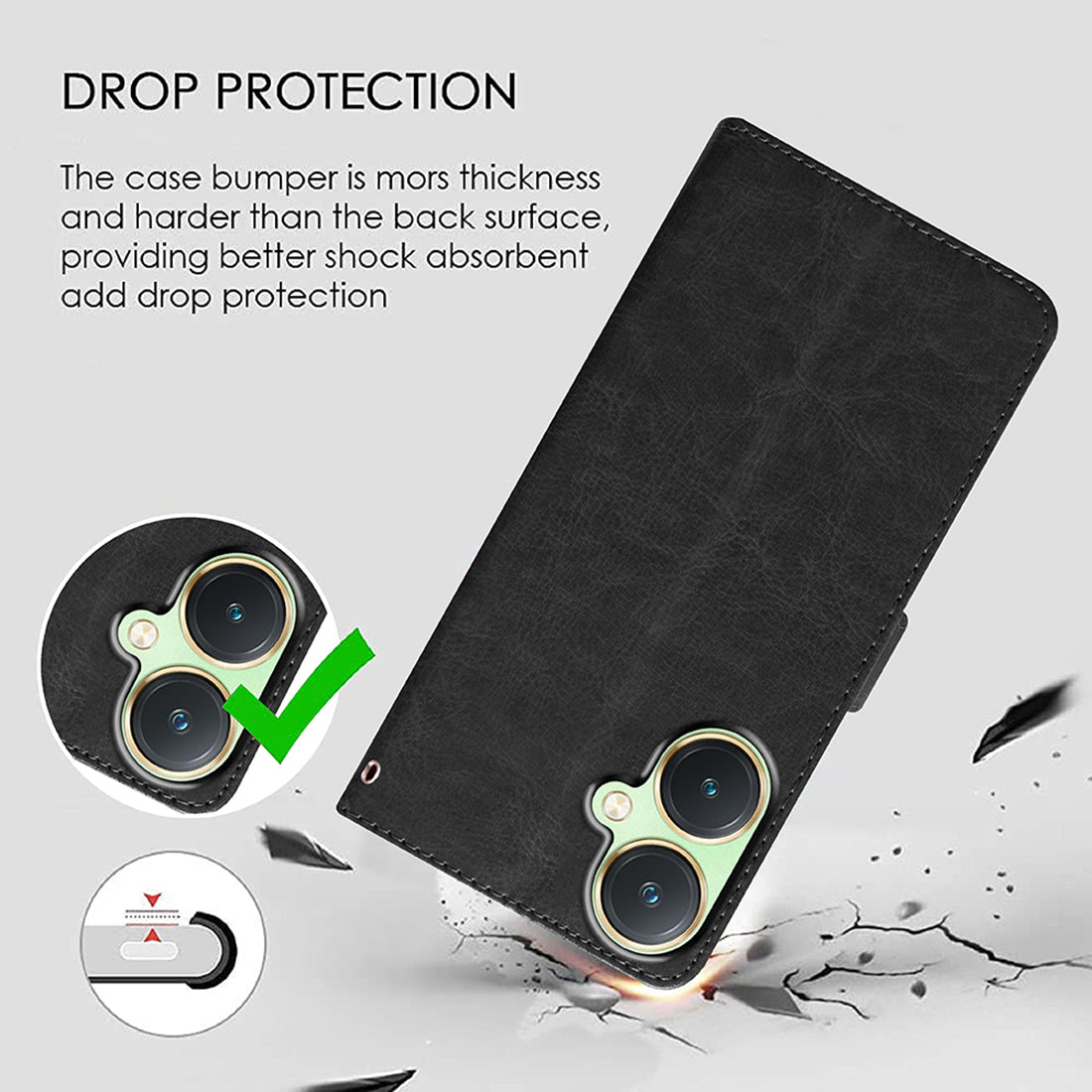 Premium Wallet Flip Cover for Vivo Y27 4G