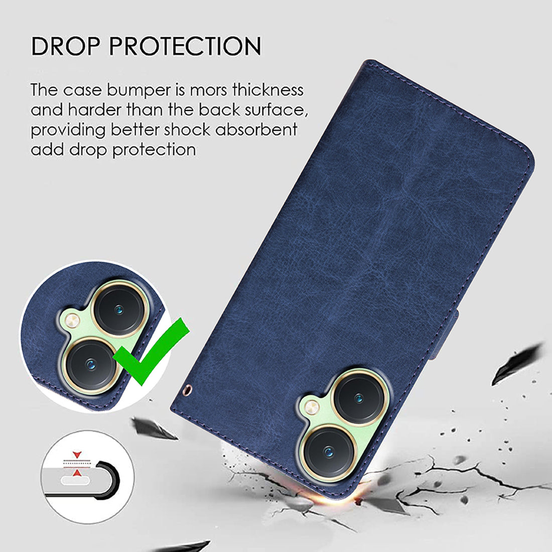Premium Wallet Flip Cover for Vivo Y27 4G