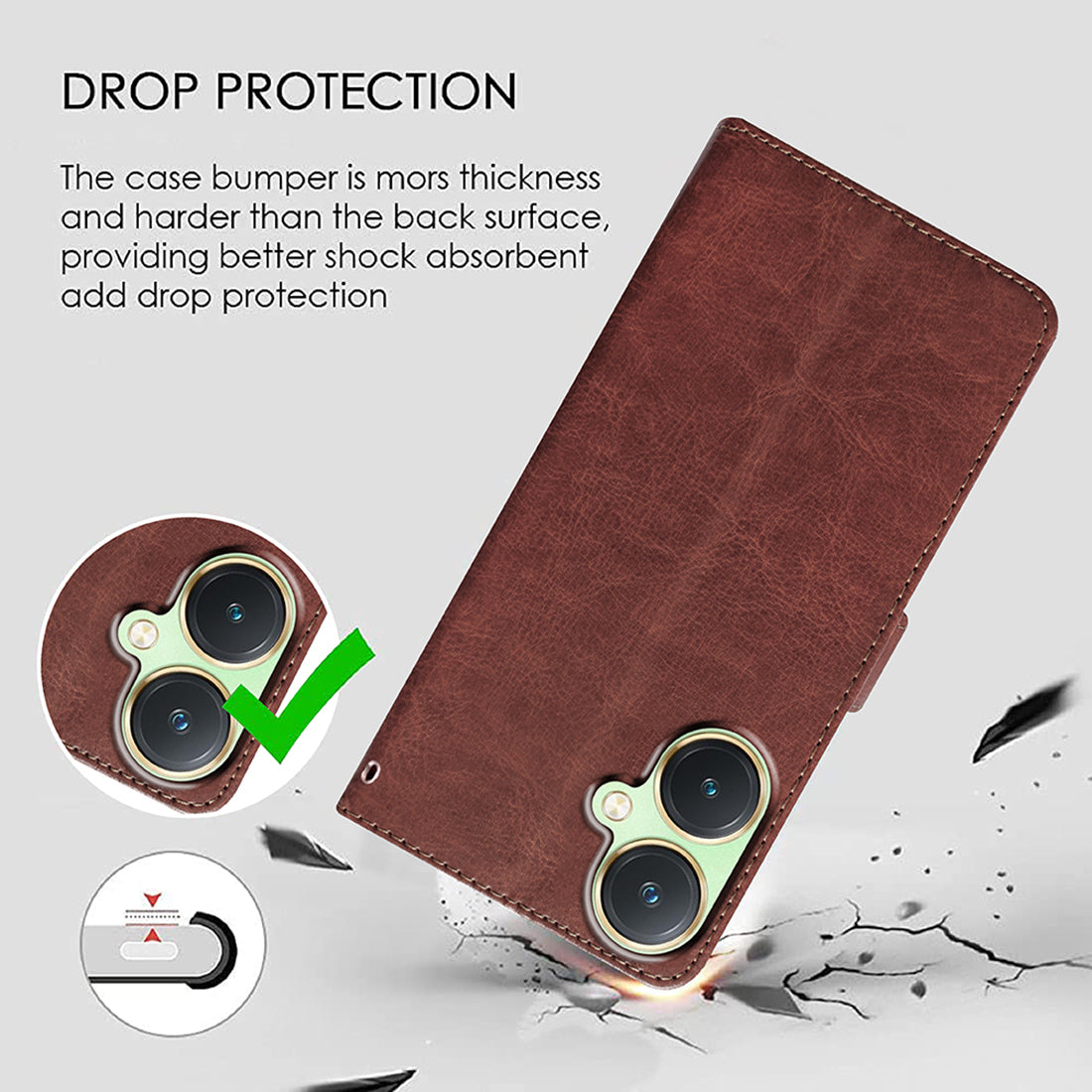 Premium Wallet Flip Cover for Vivo Y27 4G