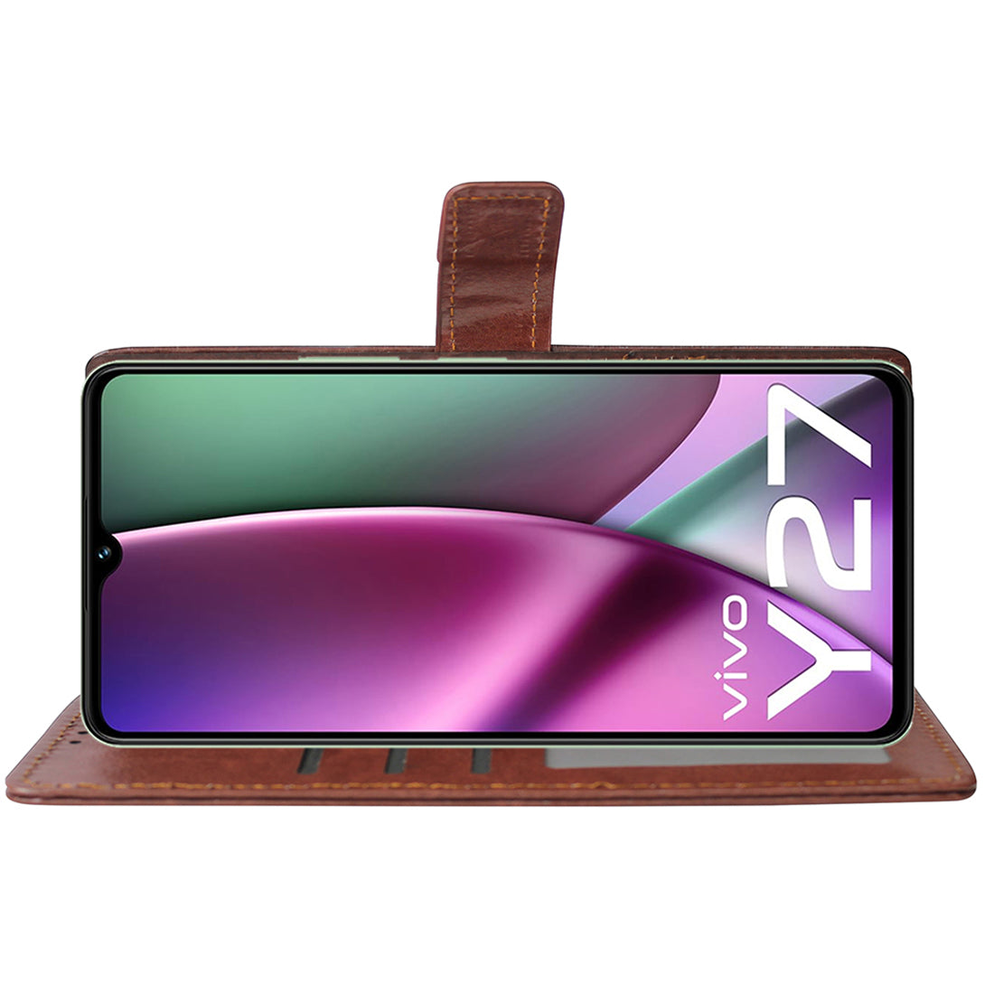 Premium Wallet Flip Cover for Vivo Y27 4G