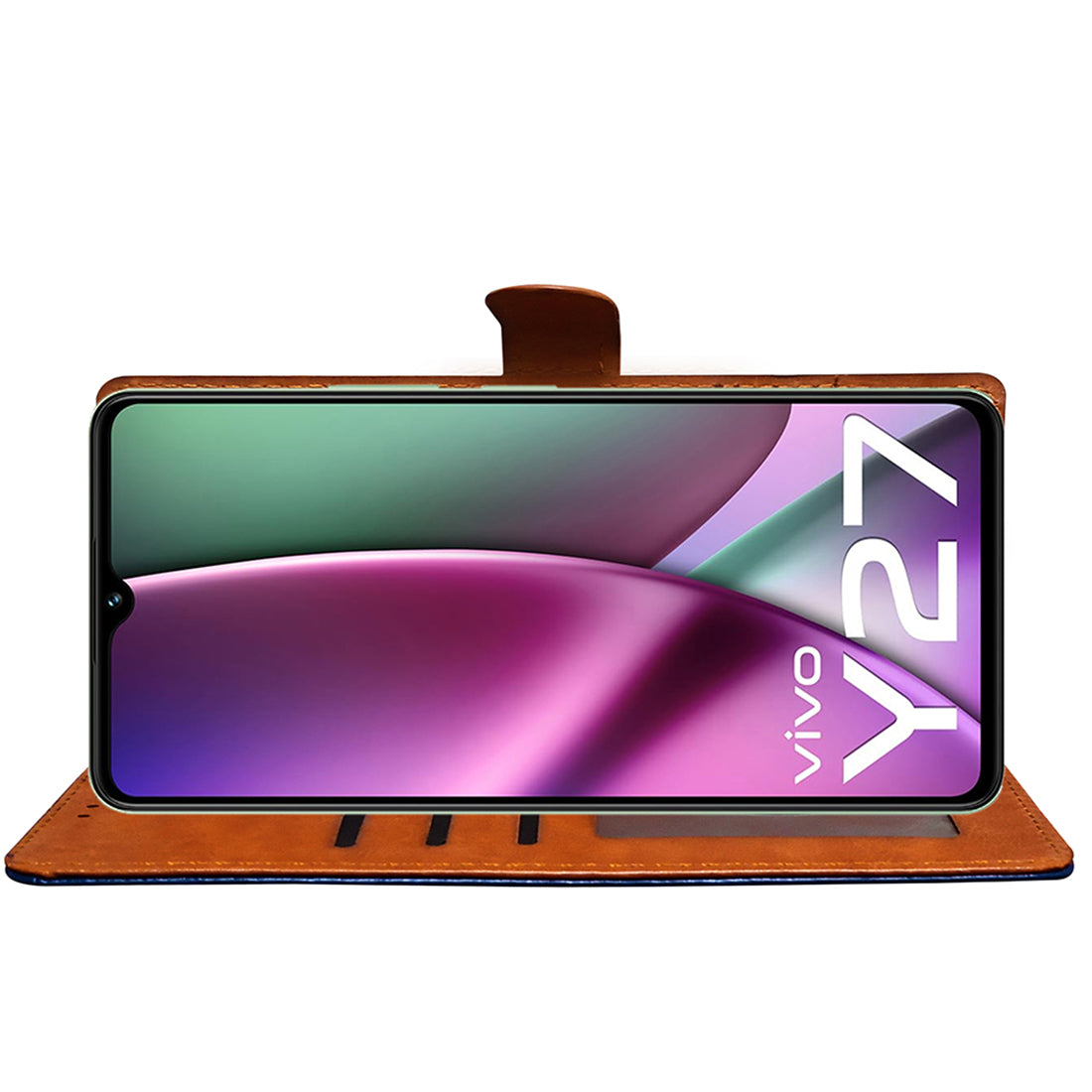 Premium Wallet Flip Cover for Vivo Y27 4G