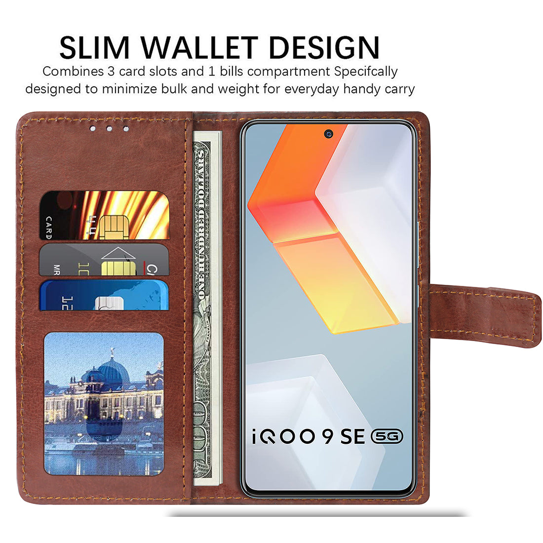 Premium Wallet Flip Cover for Vivo iQOO 9 SE 5G