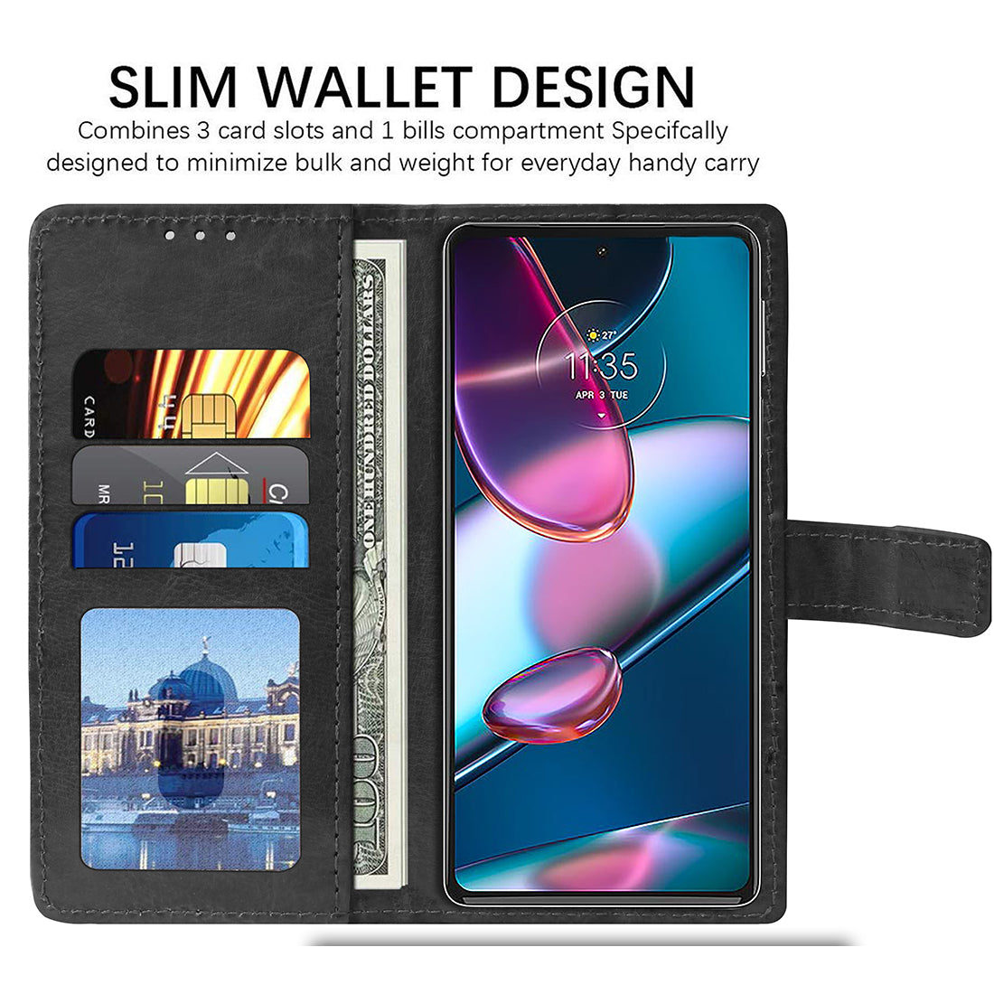 Premium Wallet Flip Cover for Motorola edge 30 Pro 5G