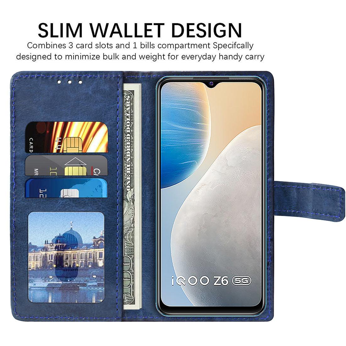 Premium Wallet Flip Cover for Vivo iQOO Z6 5G