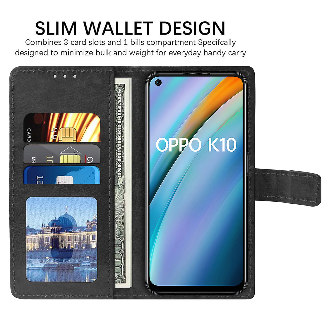 Premium Wallet Flip Cover for Oppo K10 4G