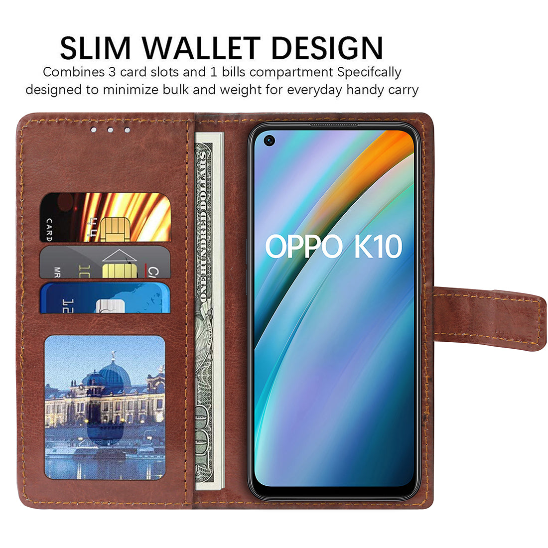 Premium Wallet Flip Cover for Oppo K10 4G