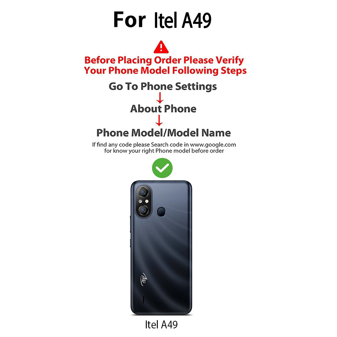 Premium Wallet Flip Cover for Itel A49 4G