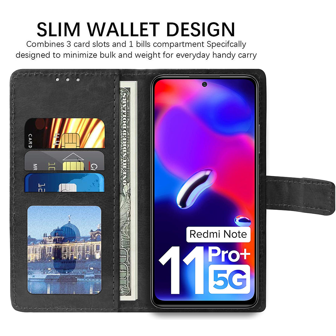 Premium Wallet Flip Cover for Mi Redmi Note 11 Pro 4G / Mi Redmi Note 11 Pro 5G / Mi Redmi Note 11 Pro Plus 5G