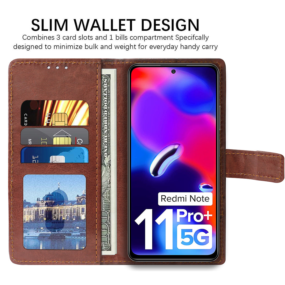Premium Wallet Flip Cover for Mi Redmi Note 11 Pro 4G / Mi Redmi Note 11 Pro 5G / Mi Redmi Note 11 Pro Plus 5G