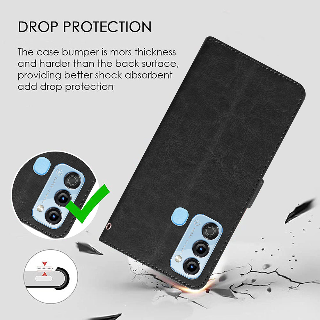 Premium Wallet Flip Cover for Itel Vision 3
