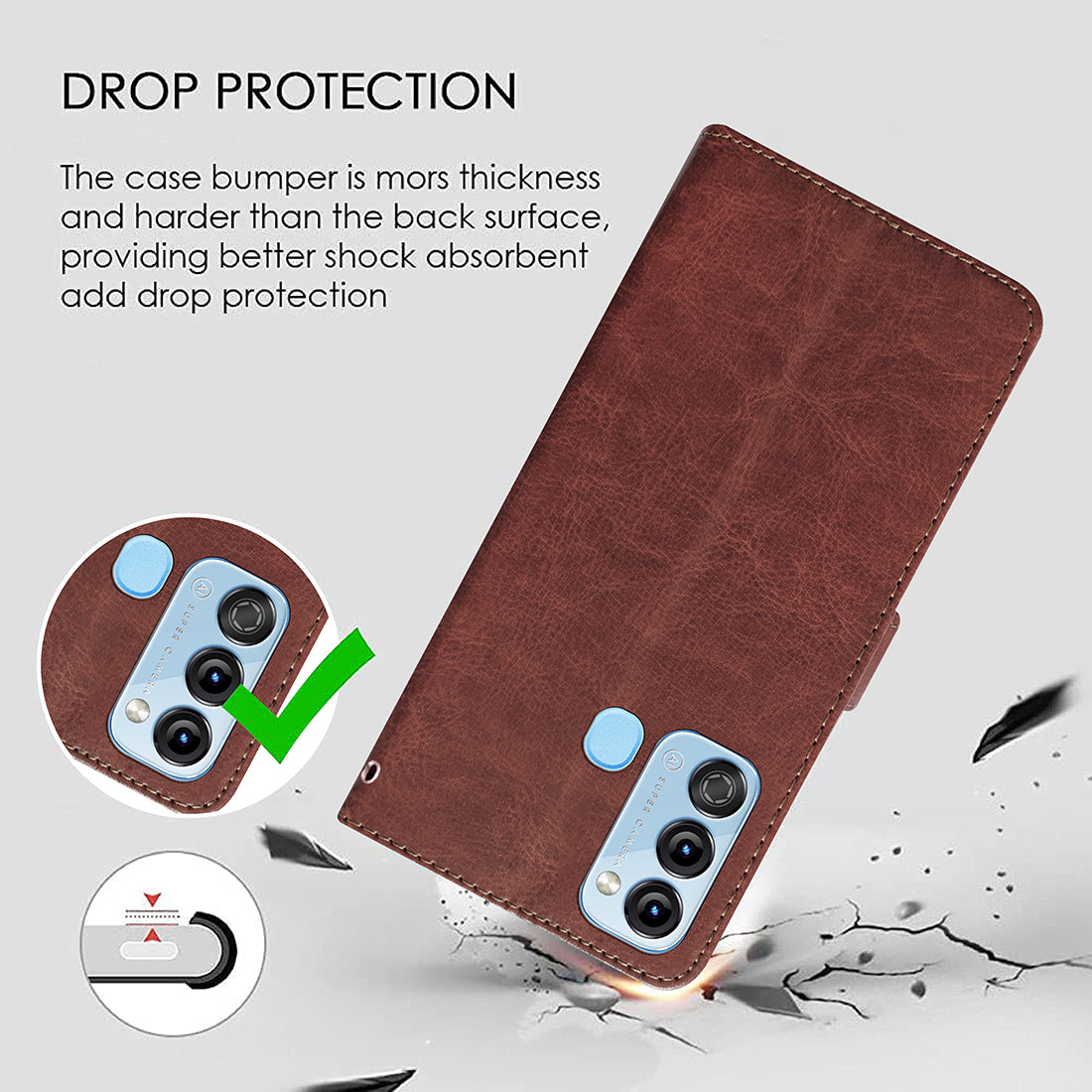 Premium Wallet Flip Cover for Itel Vision 3