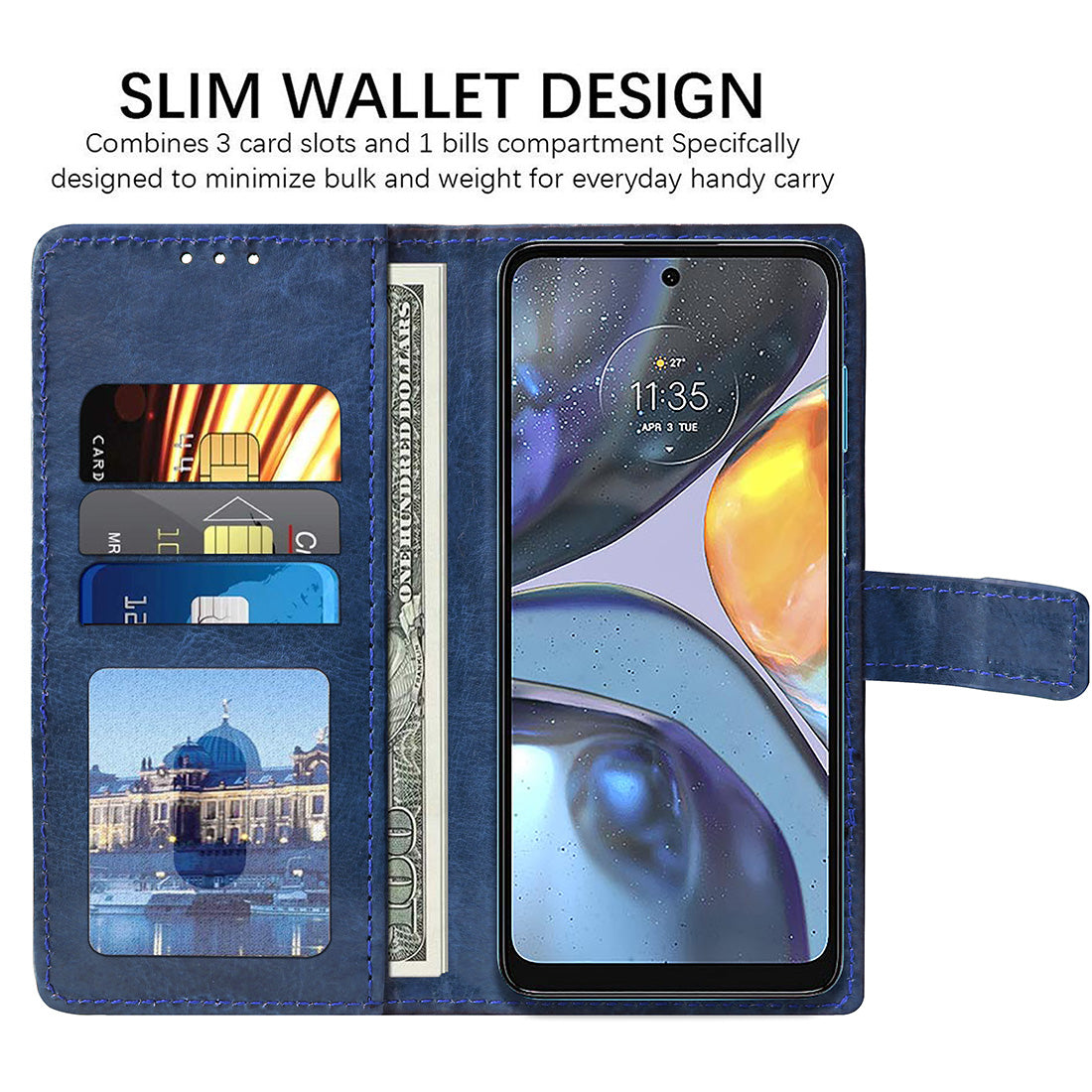 Premium Wallet Flip Cover for Motorola Moto G22 4G