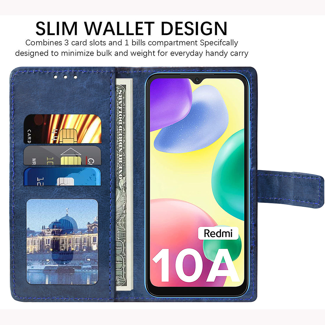 Premium Wallet Flip Cover for Mi Redmi 10A 4G