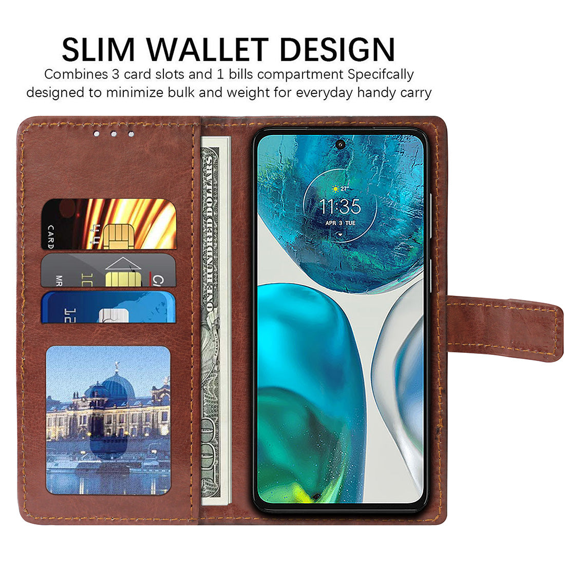 Premium Wallet Flip Cover for Motorola Moto G52 4G