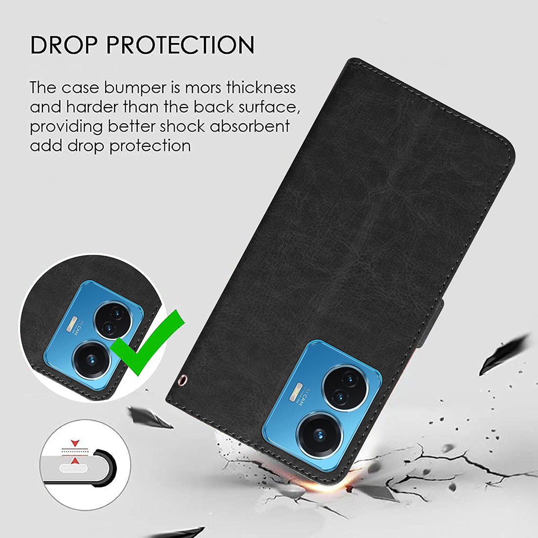 Premium Wallet Flip Cover for iQOO Z6 44W 4G