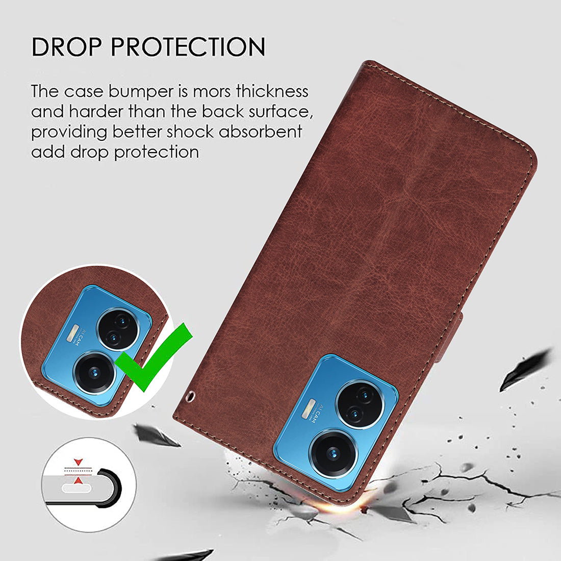 Premium Wallet Flip Cover for iQOO Z6 44W 4G