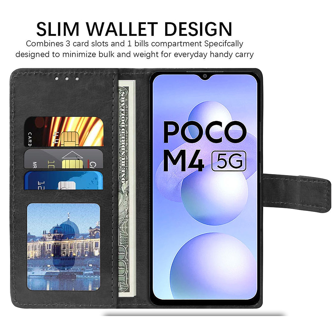 Premium Wallet Flip Cover for Poco M4 5G