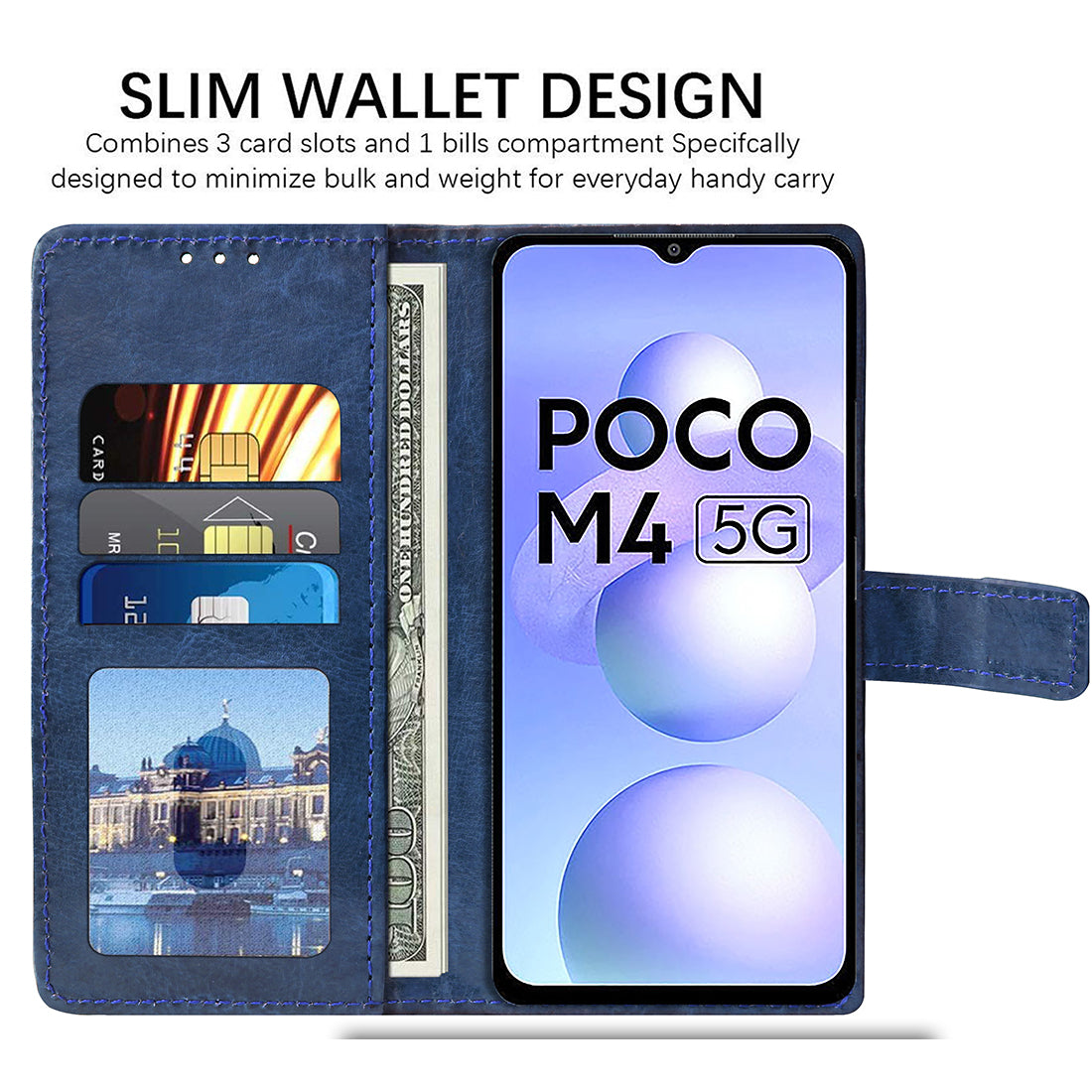 Premium Wallet Flip Cover for Poco M4 5G