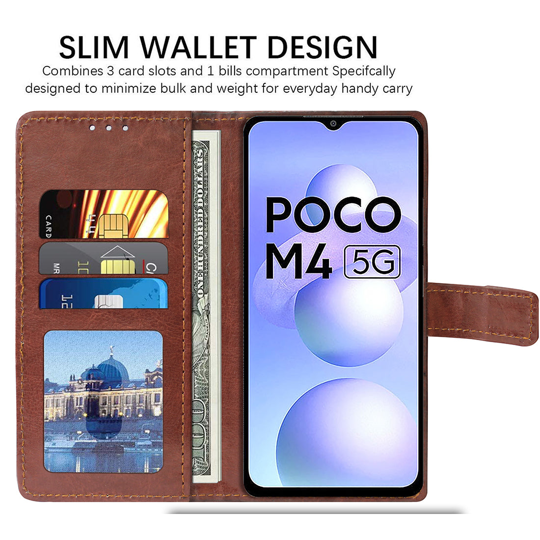 Premium Wallet Flip Cover for Poco M4 5G