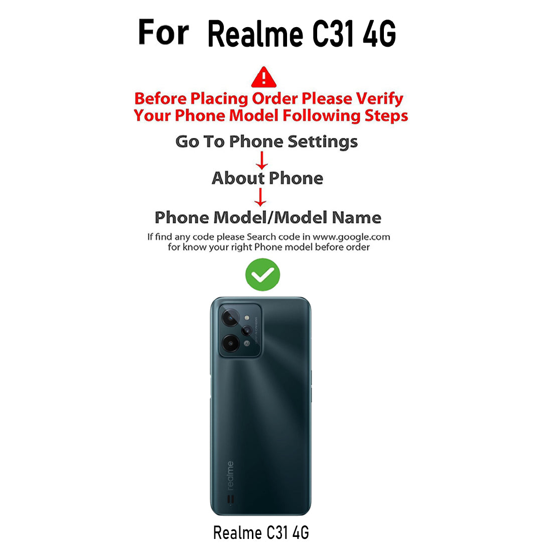 Premium Wallet Flip Cover for Realme C31 4G