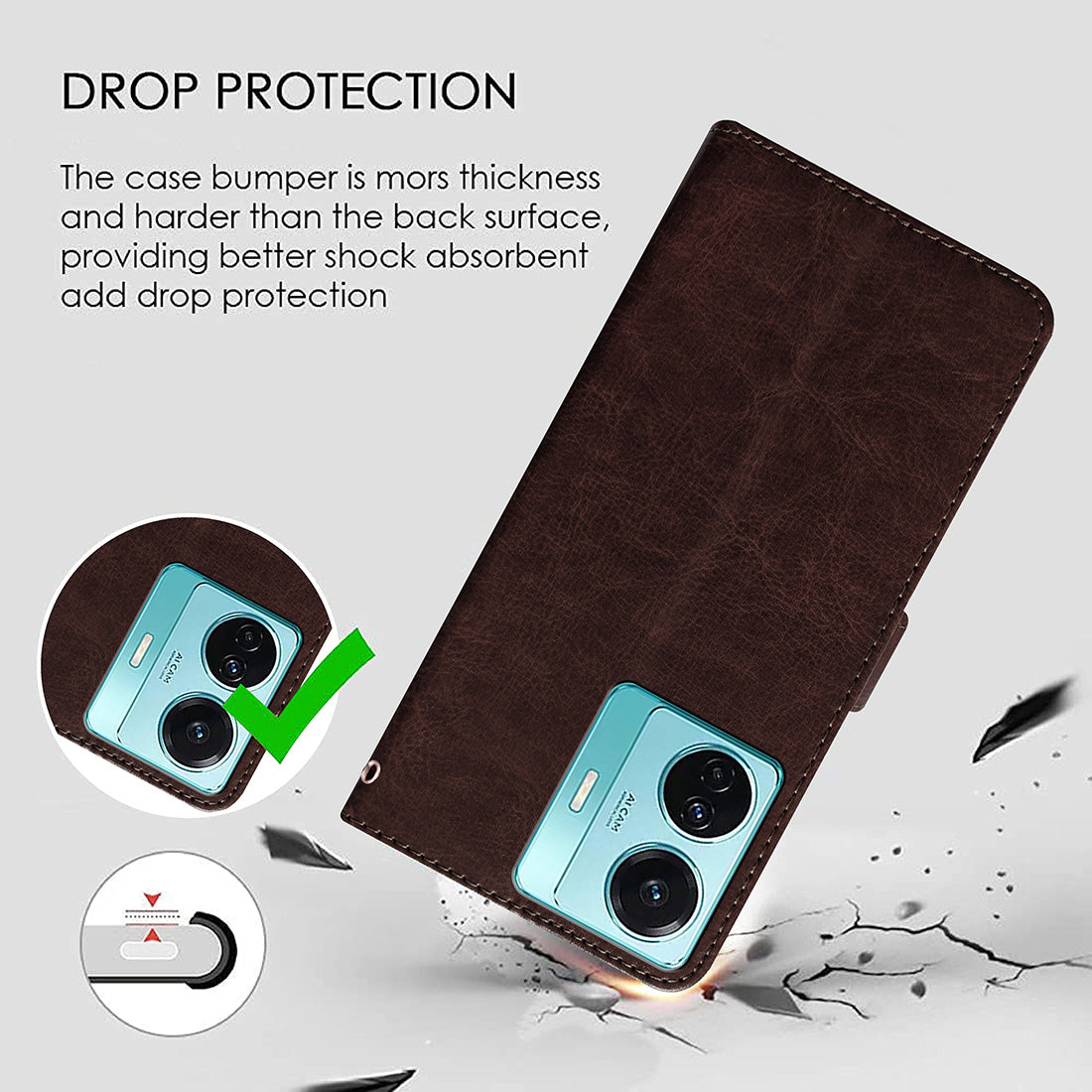 Premium Wallet Flip Cover for Vivo T1 Pro 5G