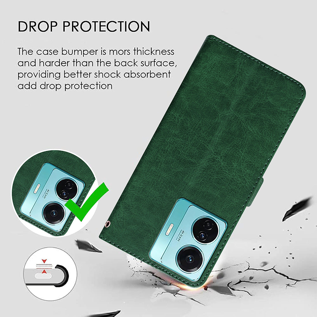 Premium Wallet Flip Cover for Vivo T1 Pro 5G