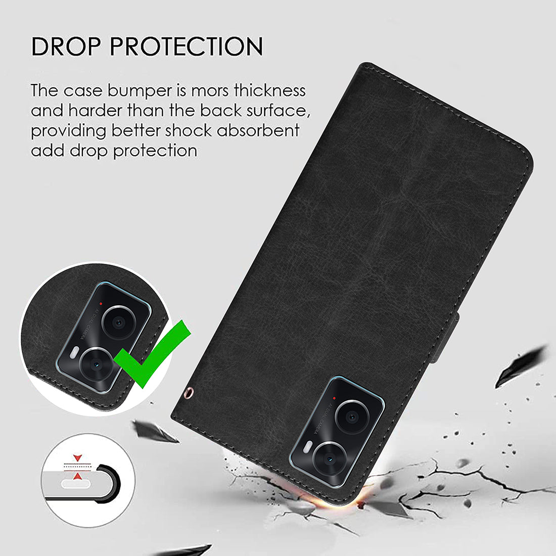 Premium Wallet Flip Cover for Oppo A76 4G / A96 4G / K10 4G