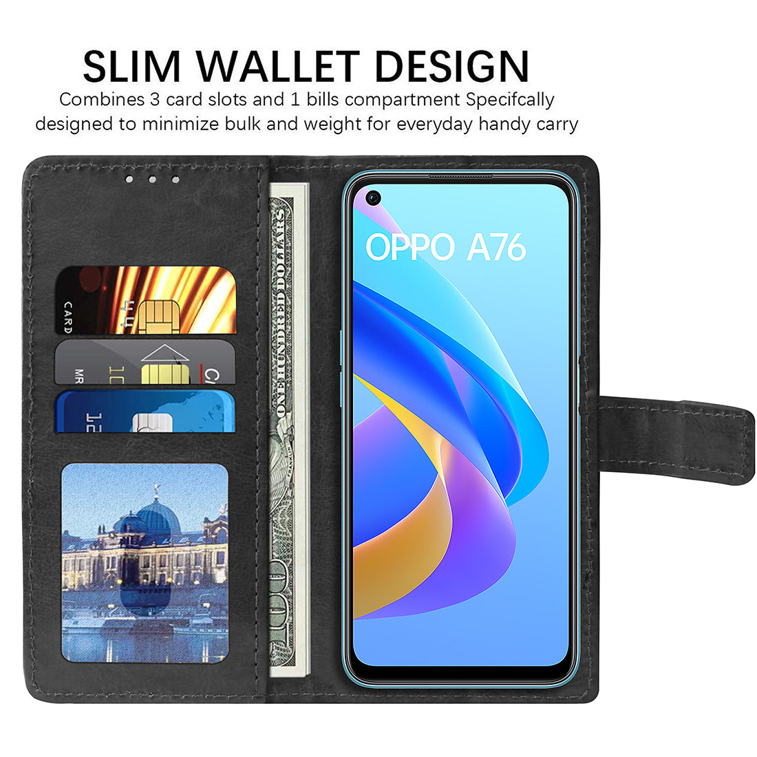 Premium Wallet Flip Cover for Oppo A76 4G / A96 4G / K10 4G