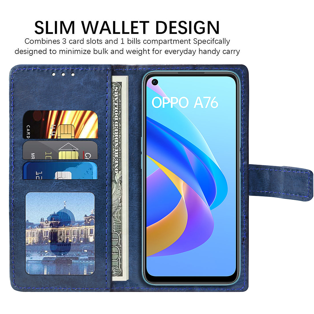 Premium Wallet Flip Cover for Oppo A76 4G / A96 4G / K10 4G