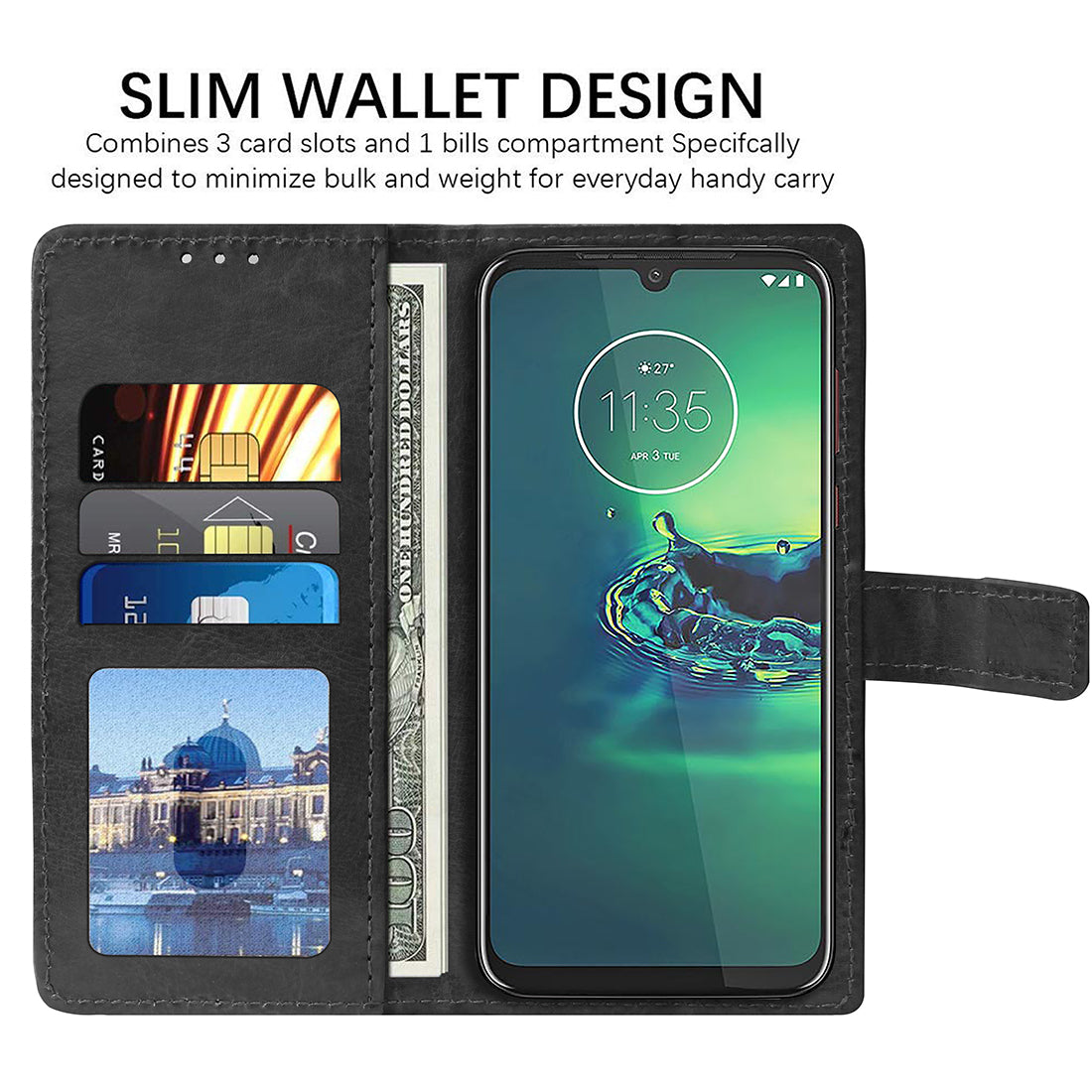 Premium Wallet Flip Cover for Motorola Moto G8 Plus 4G