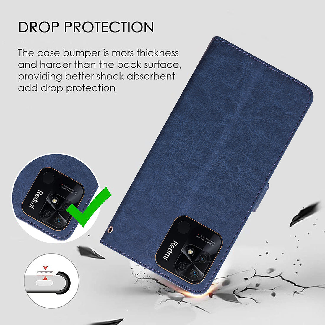 Premium Wallet Flip Cover for Mi Redmi 10 Power 4G / 10 4G