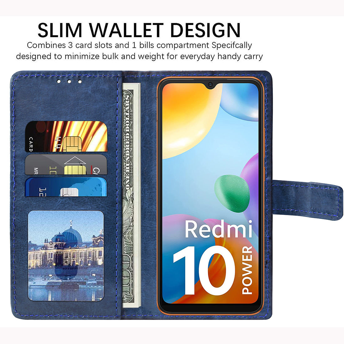 Premium Wallet Flip Cover for Mi Redmi 10 Power 4G / 10 4G