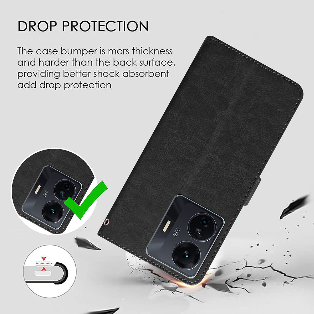 Premium Wallet Flip Cover for iQOO Z6 Pro 5G