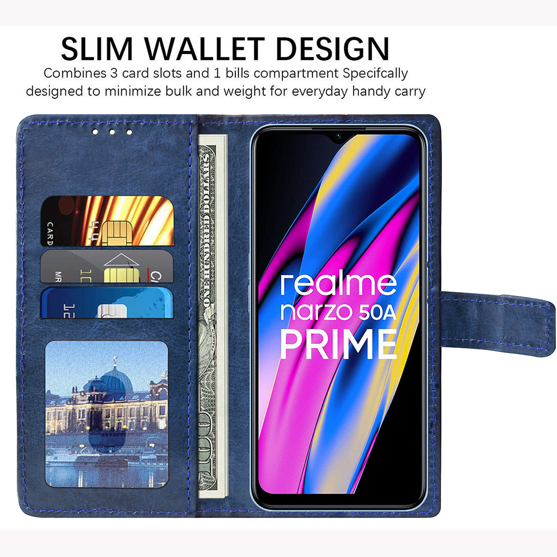 Premium Wallet Flip Cover for Realme Narzo 50A Prime 4G / C35 4G