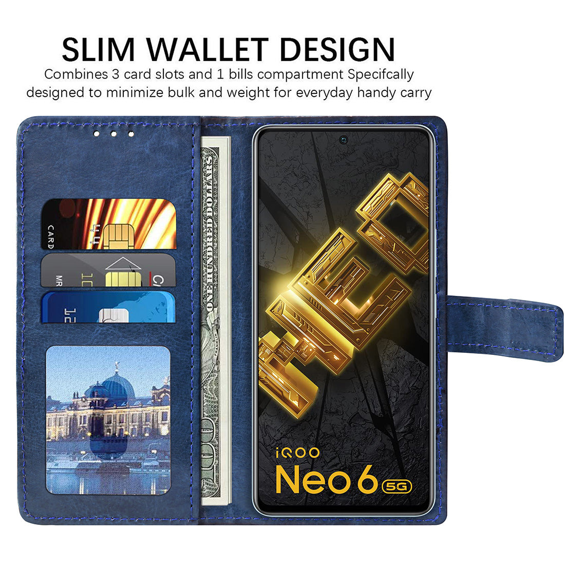 Premium Wallet Flip Cover for iQOO Neo 6 5G