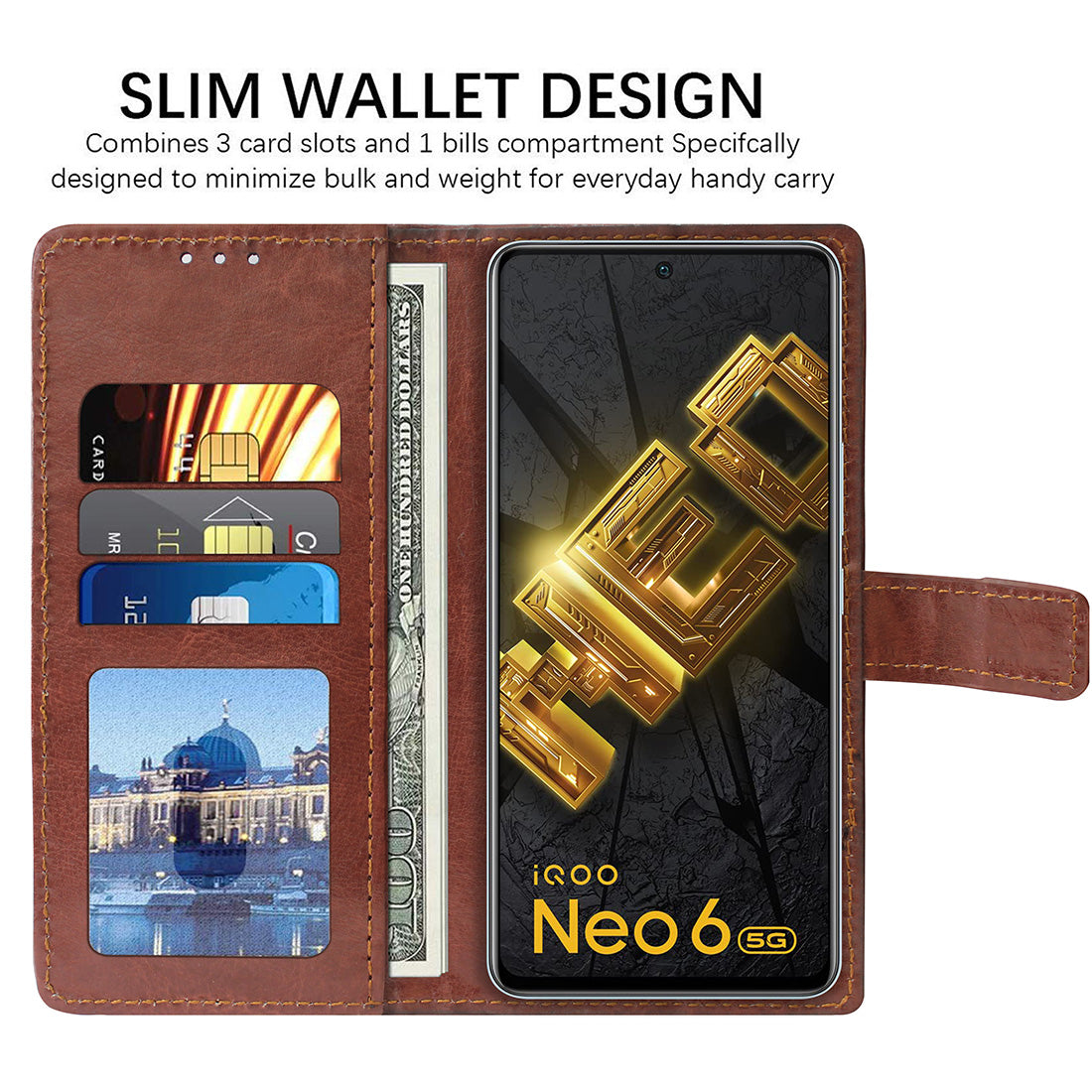 Premium Wallet Flip Cover for iQOO Neo 6 5G