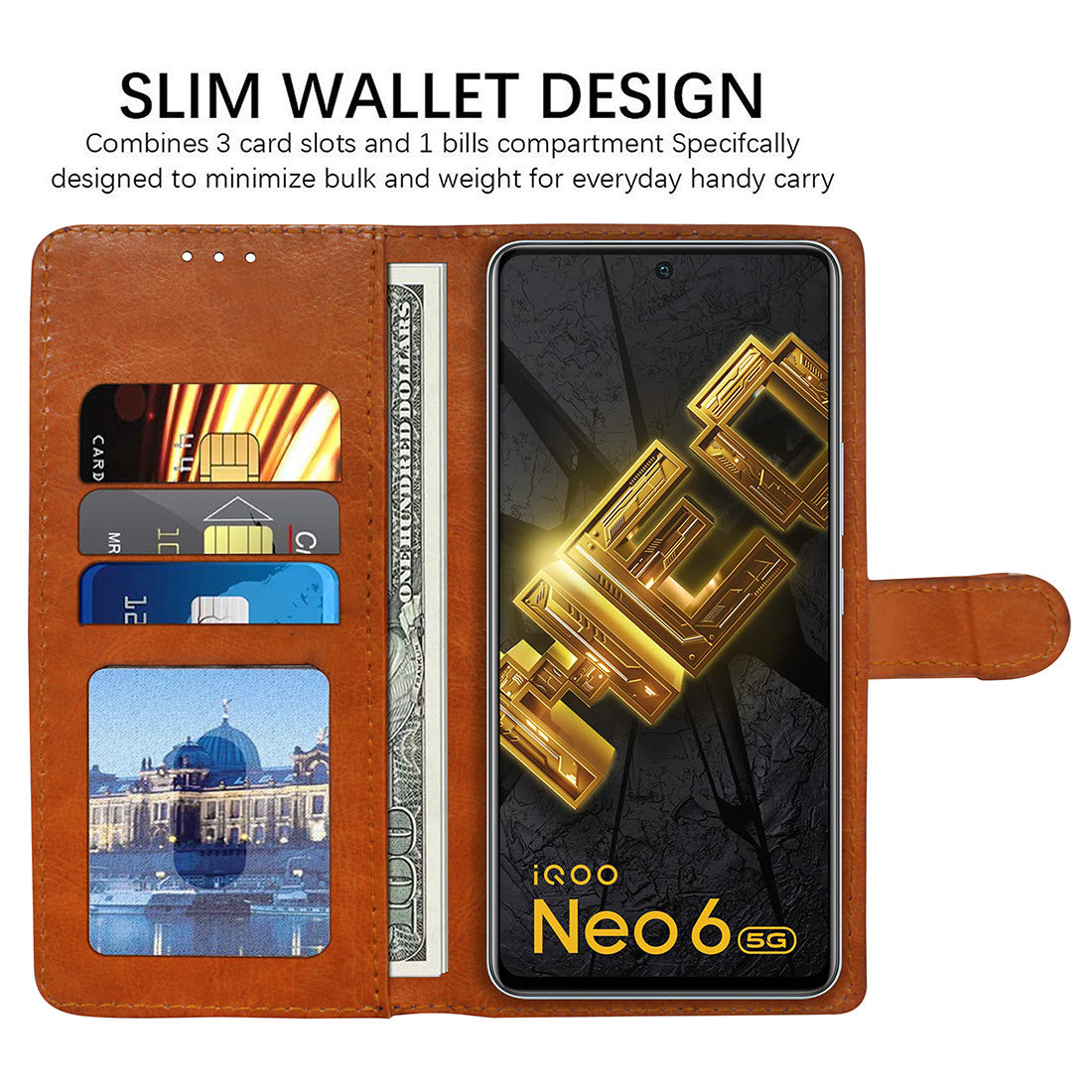 Premium Wallet Flip Cover for iQOO Neo 6 5G