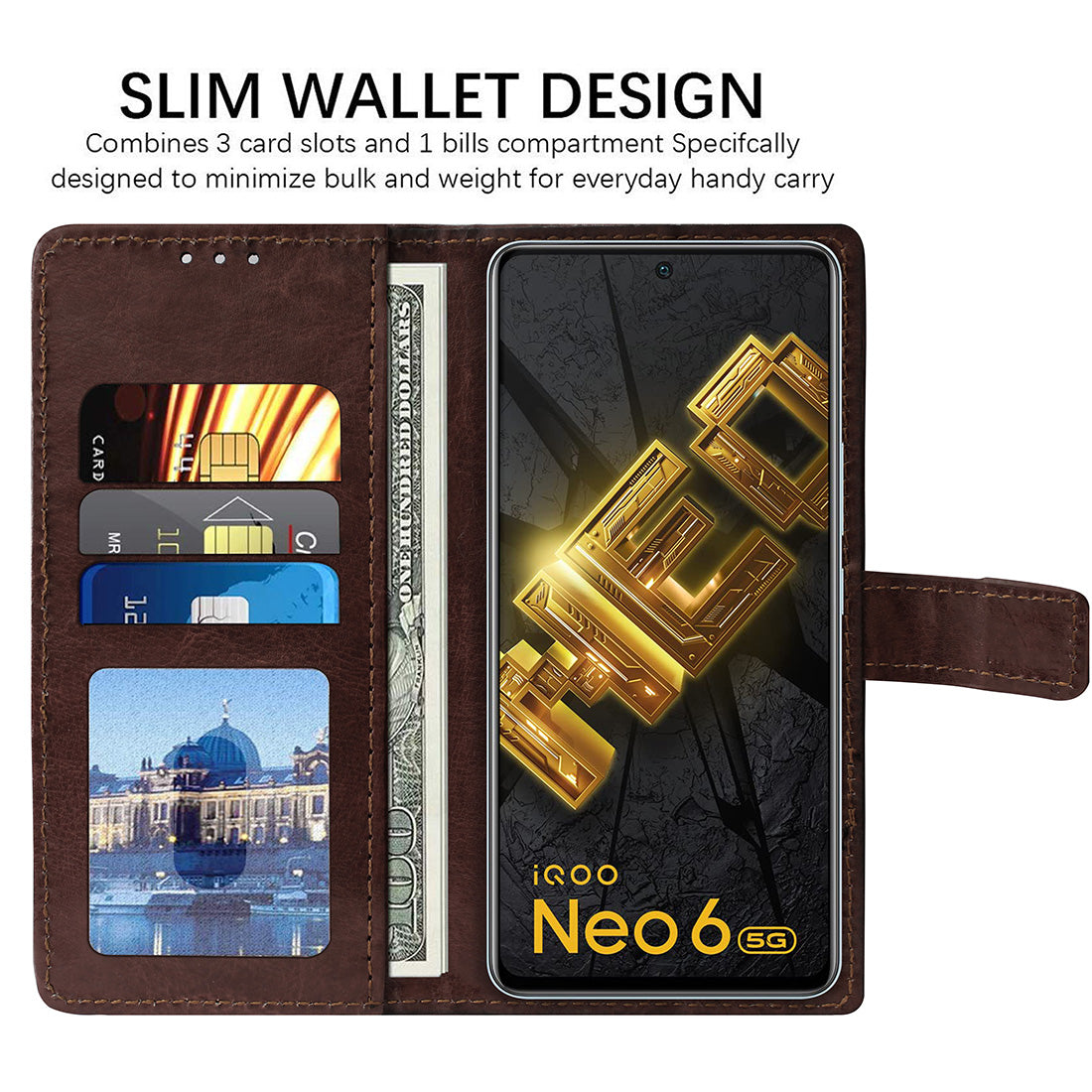 Premium Wallet Flip Cover for iQOO Neo 6 5G