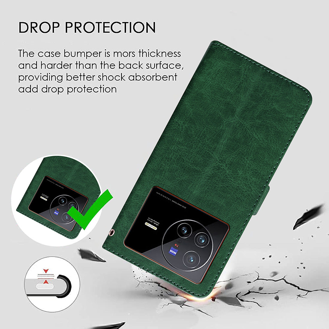 Premium Wallet Flip Cover for Vivo X80 5G