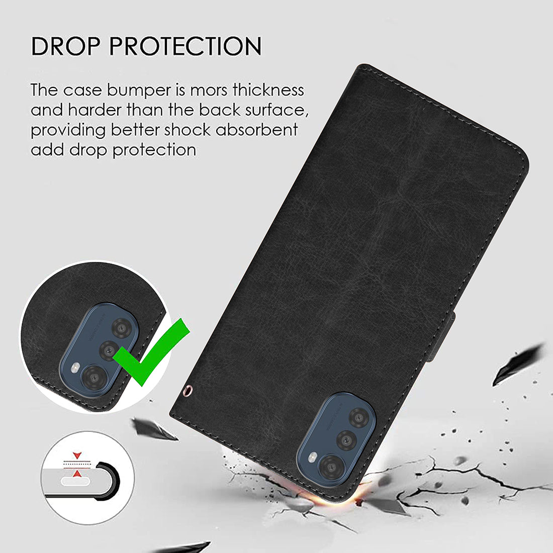 Premium Wallet Flip Cover for Motorola Moto E32S 4G