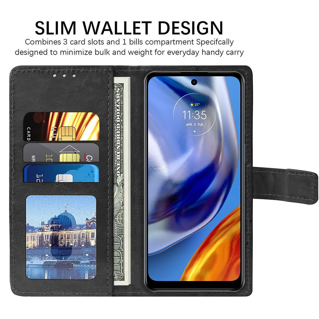 Premium Wallet Flip Cover for Motorola Moto E32S 4G