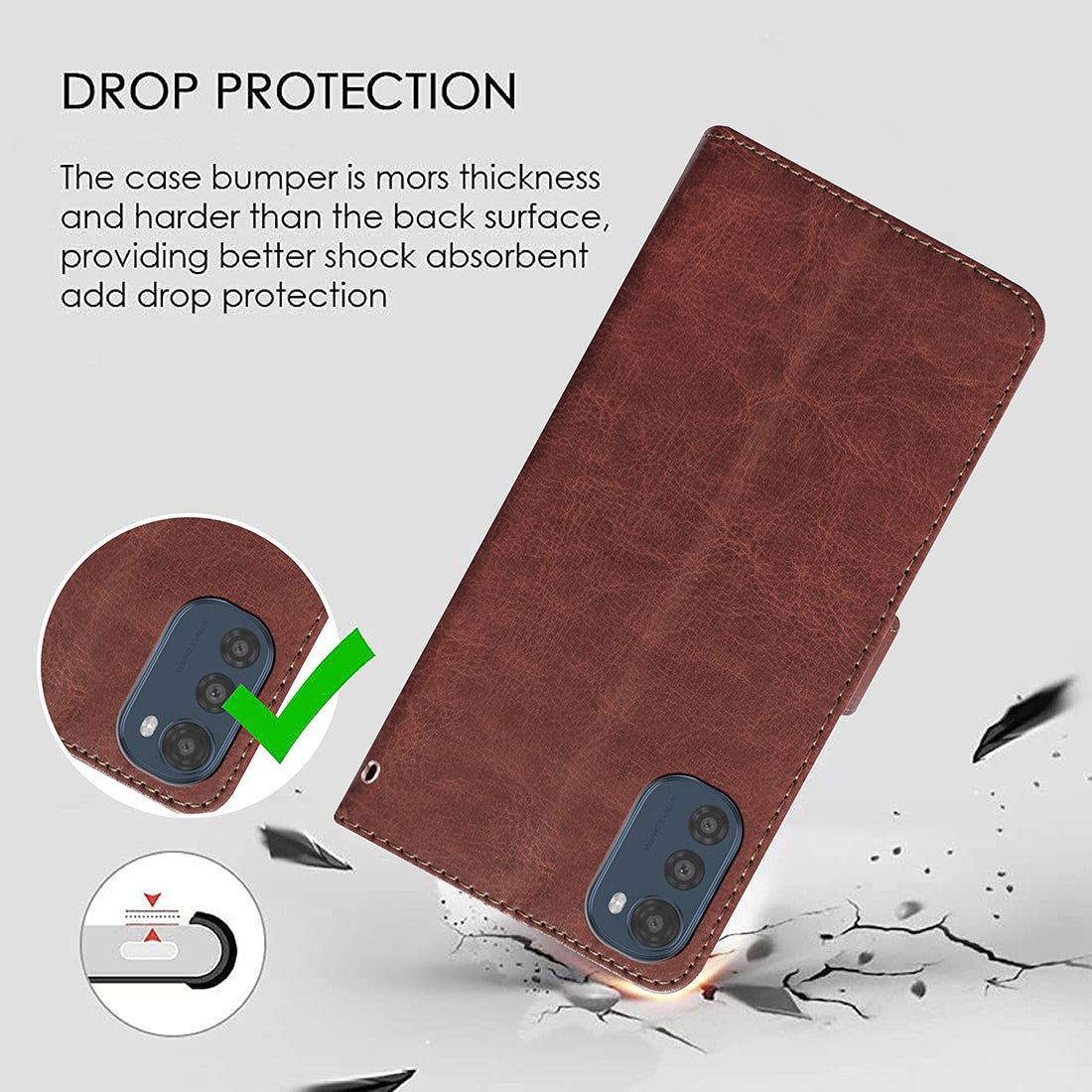 Premium Wallet Flip Cover for Motorola Moto E32S 4G