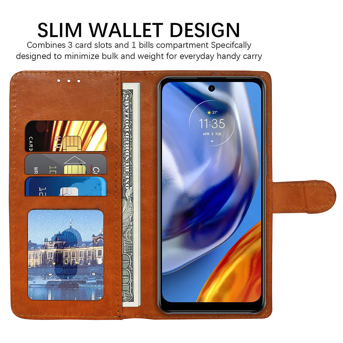 Premium Wallet Flip Cover for Motorola Moto E32S 4G