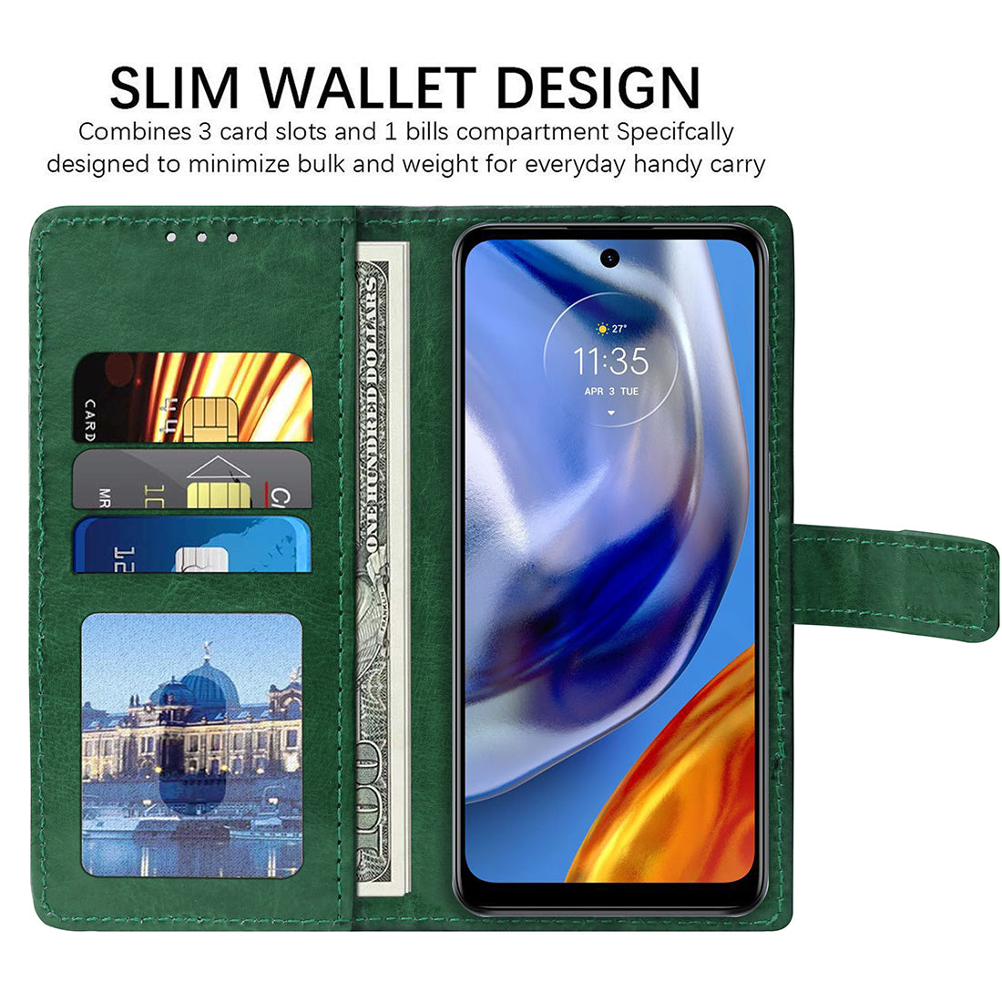 Premium Wallet Flip Cover for Motorola Moto E32S 4G