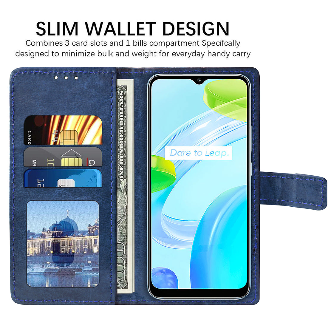 Premium Wallet Flip Cover for Realme C30 4G / C30s 4G / Narzo 50i Prime 4G