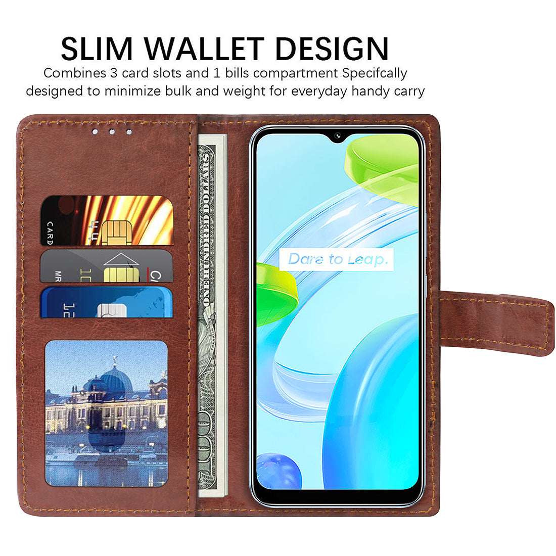 Premium Wallet Flip Cover for Realme C30 4G / C30s 4G / Narzo 50i Prime 4G