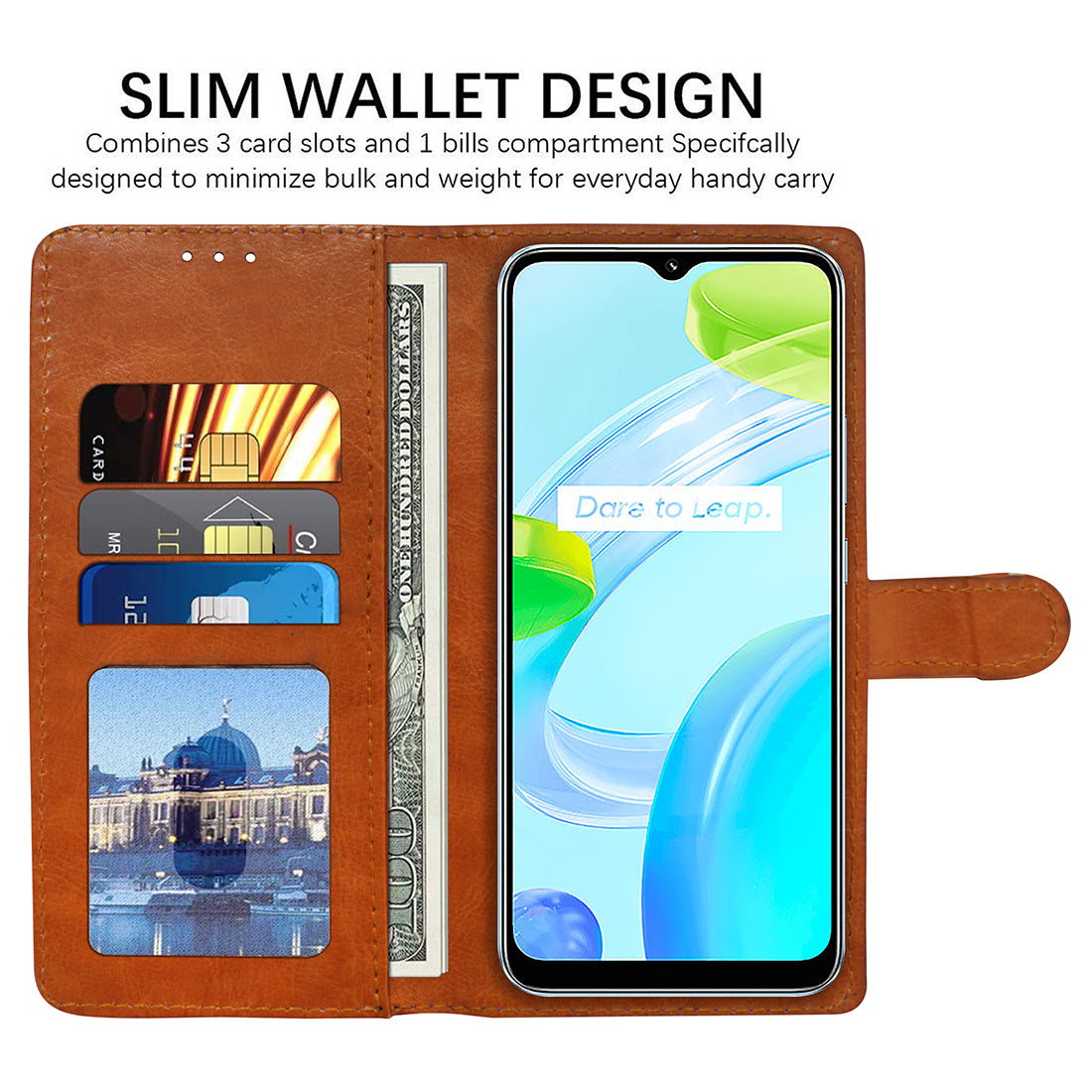 Premium Wallet Flip Cover for Realme C30 4G / C30s 4G / Narzo 50i Prime 4G